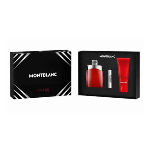 SET MONTBLANC LEGEND RED MEN ( 3 PC )3.4 EDP SP /  3.4 OZ SG / 0.25 OZ EDP SP